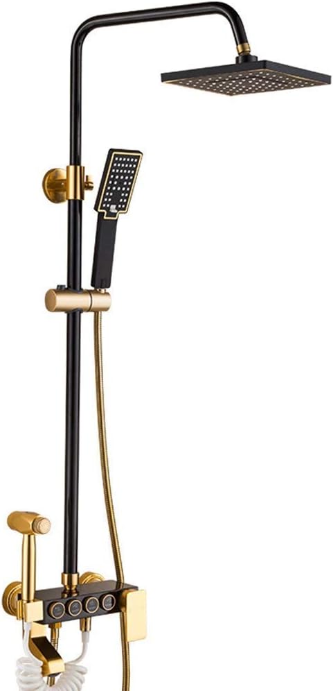 Juego de Ducha Retro - Grifo Antiguo Negro con Ducha de Lluvia