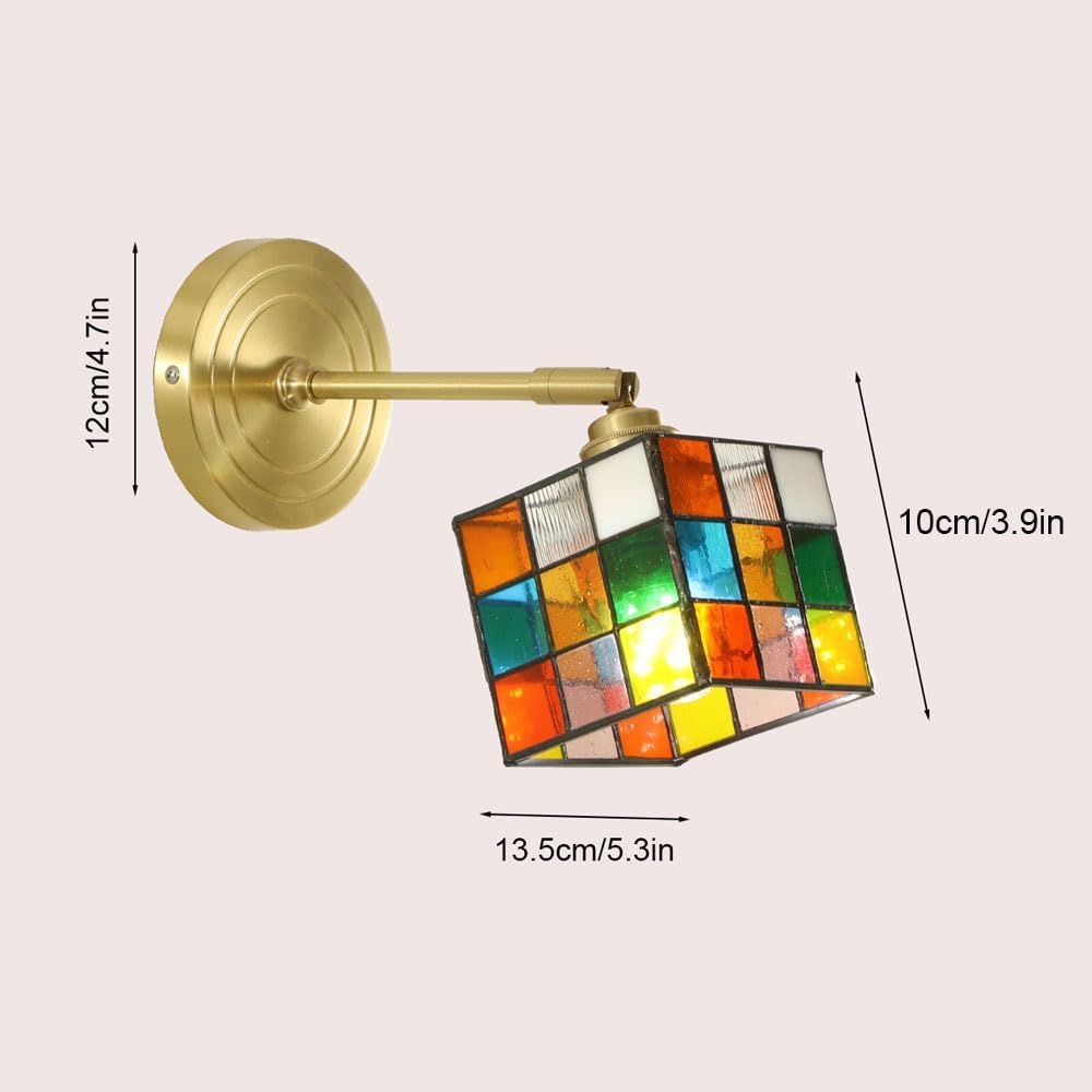 FlexiGlow - Lámpara de Pared Moderna con Diseño de Cubo de Cristal – Ajustable y Ahorra Espacio