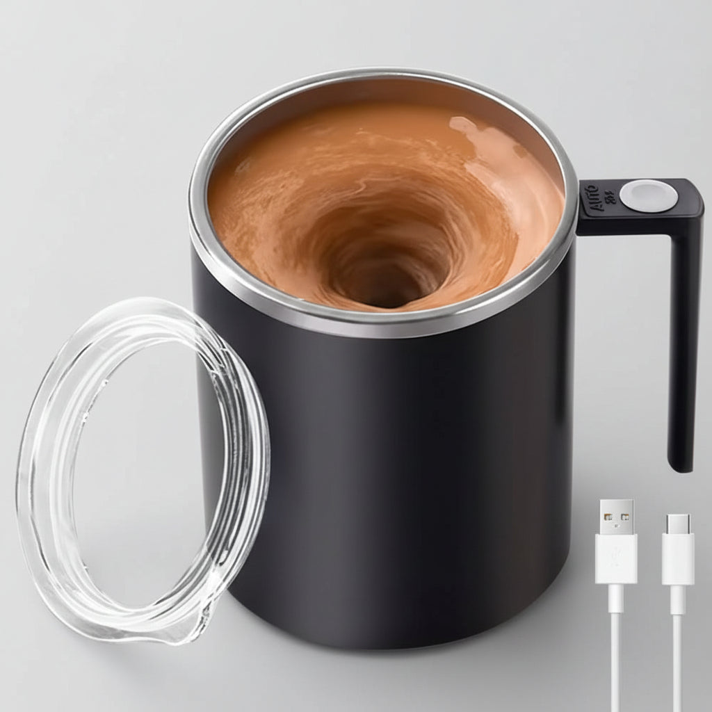 Caneca de café Copo misturador em aço inoxidável com tampa 360 ml