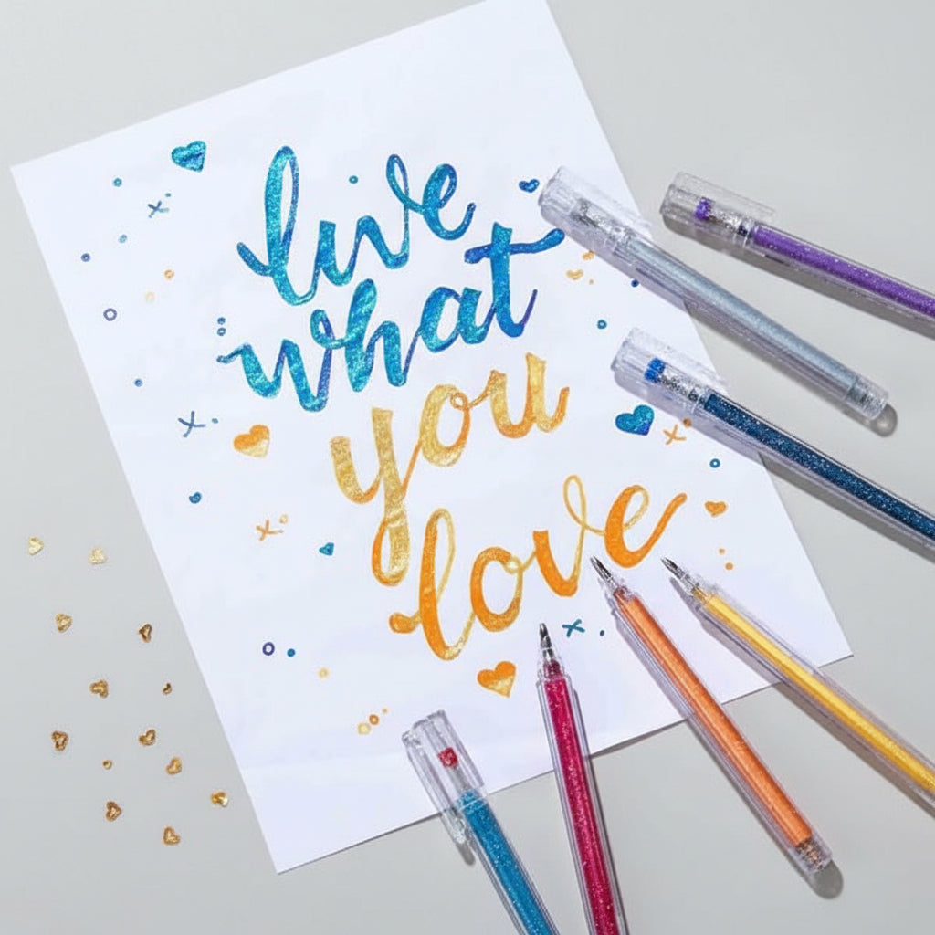 Conjunto de Canetas de Gel com Brilhos Cores Mágicas Projetos Criativos