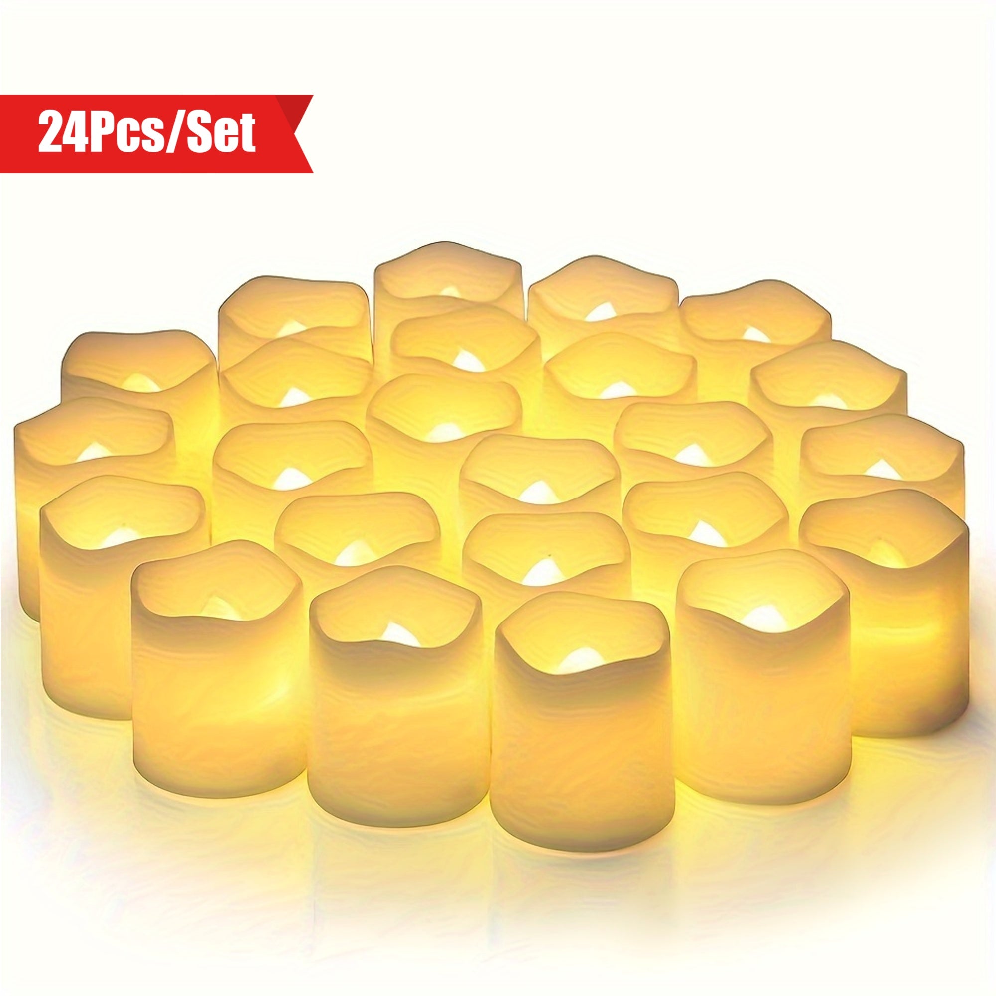 Set di 24 candele LED senza fiamma – Candele per decorazioni di Natale, Halloween, San Valentino e Ramadan