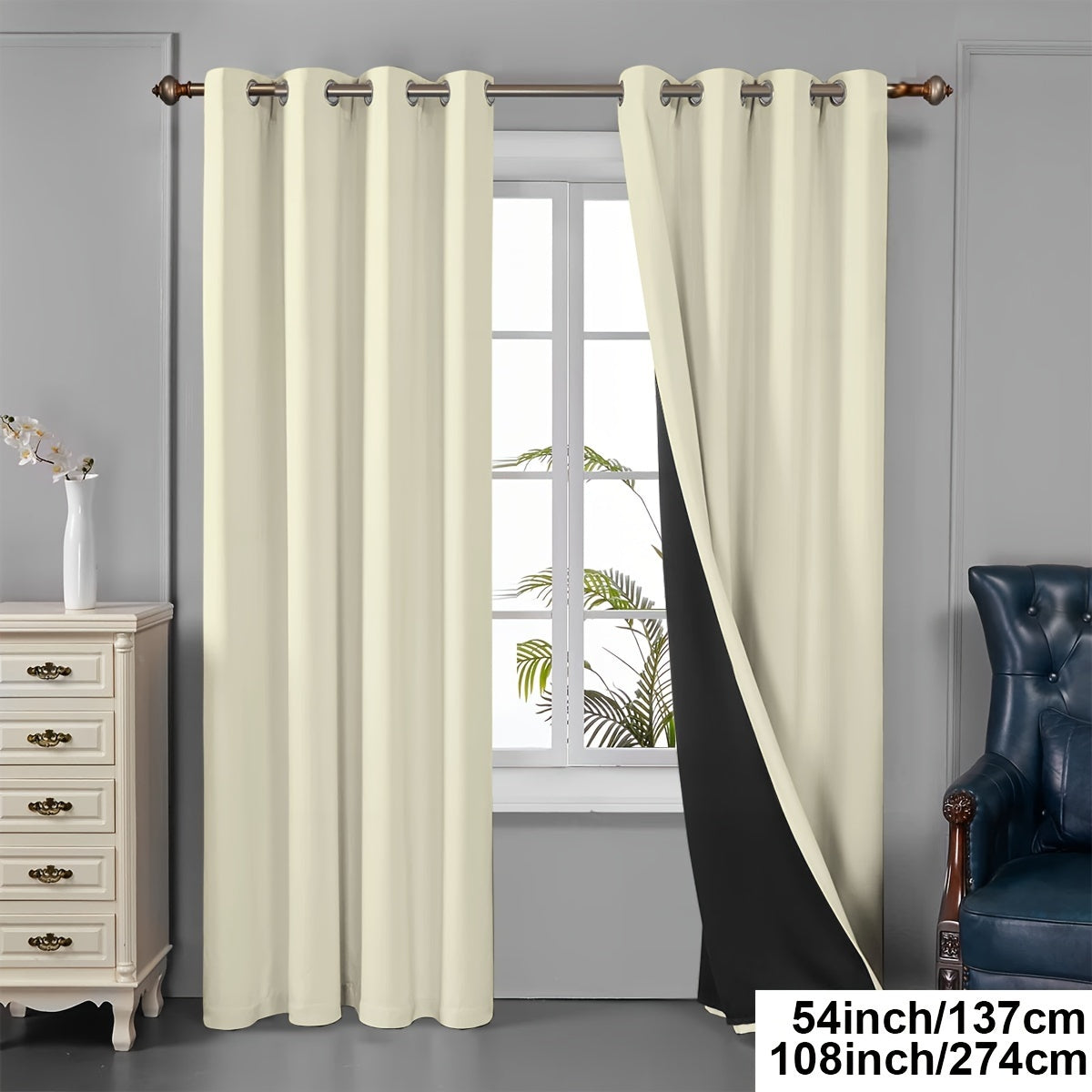 Tende oscuranti - 2 pezzi tende oscuranti con occhielli, protezione UV e isolamento termico