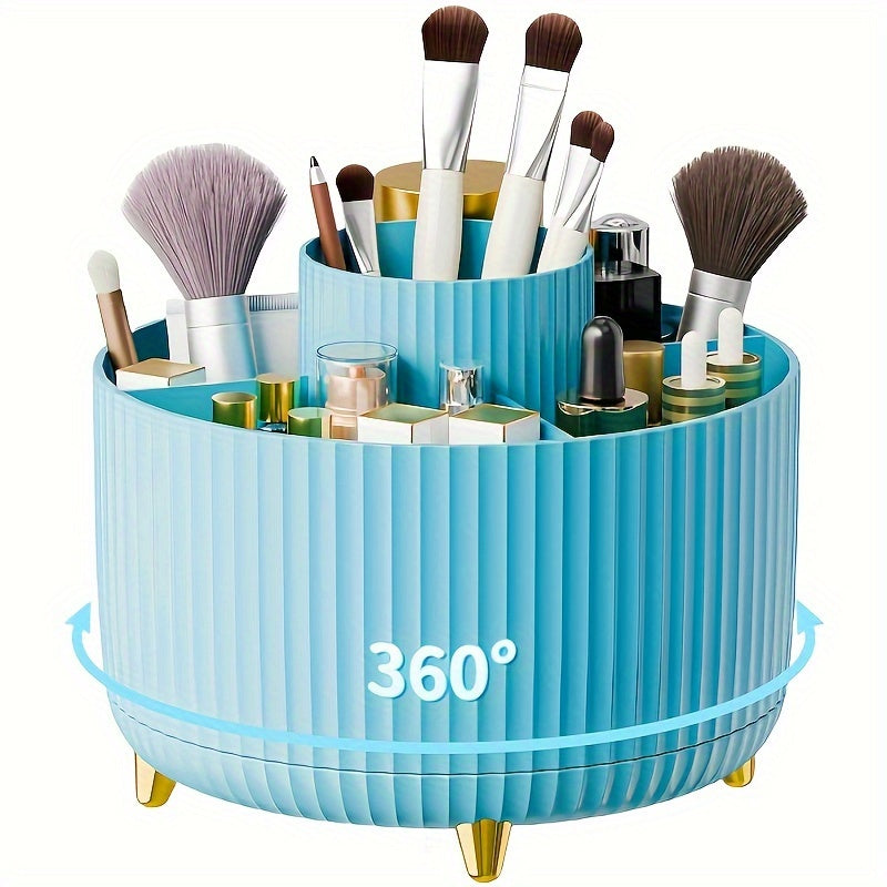 360° Roterende Make-up Organizer – Duurzame Kunststof Cosmetica Opbergdoos met 5 Vakken