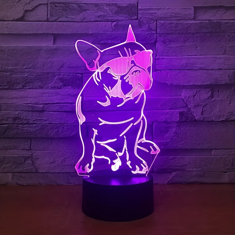 DecoBulldog - Lámpara nocturna 3D de Bulldog Francés con 16 colores