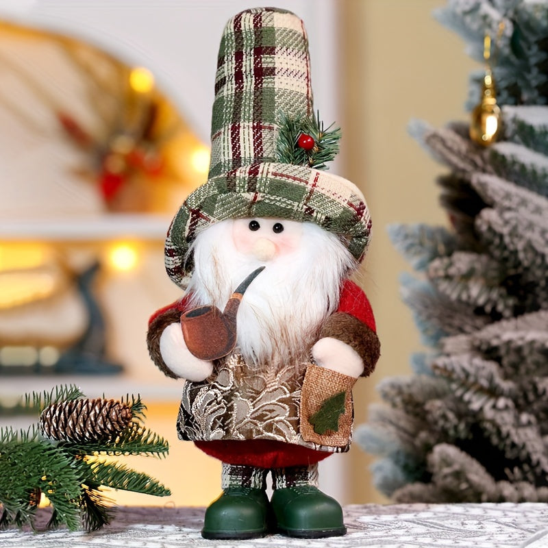 ClassicSanta - Geruite Kerstman Sneeuwpop Figuur