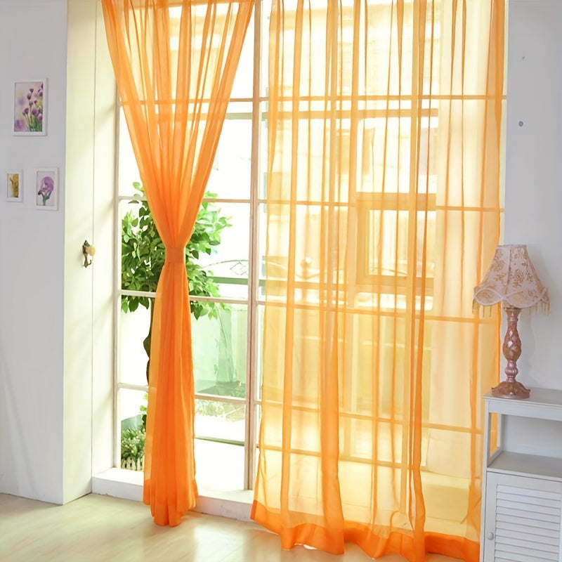 2 Piezas Cortinas de Voile de Flores - 200cm x 100cm Paneles Transparentes para Ventanas con Ojales, Ligero y Lavable