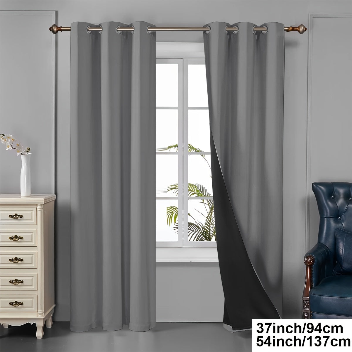 Tende oscuranti - 2 pezzi tende oscuranti con occhielli, protezione UV e isolamento termico