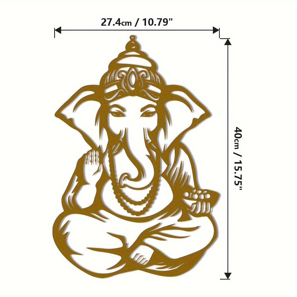 GaneshaArt - Ganesha Olifant Metalen Wandkunst