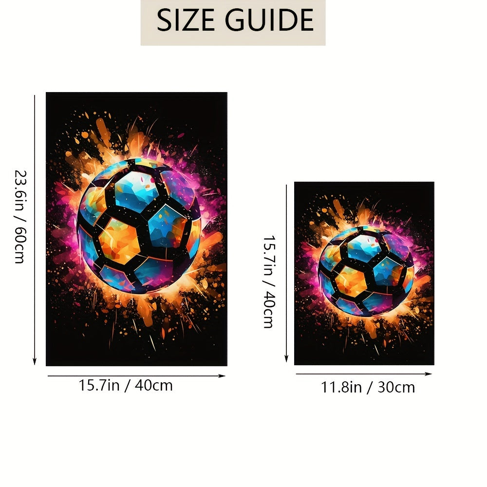 3-delige Canvas Poster Set - Modern Art, Abstract Voetbal Poster, Decoratieve Game Controller Kleurensplash, Wanddecoratie zonder Lijst