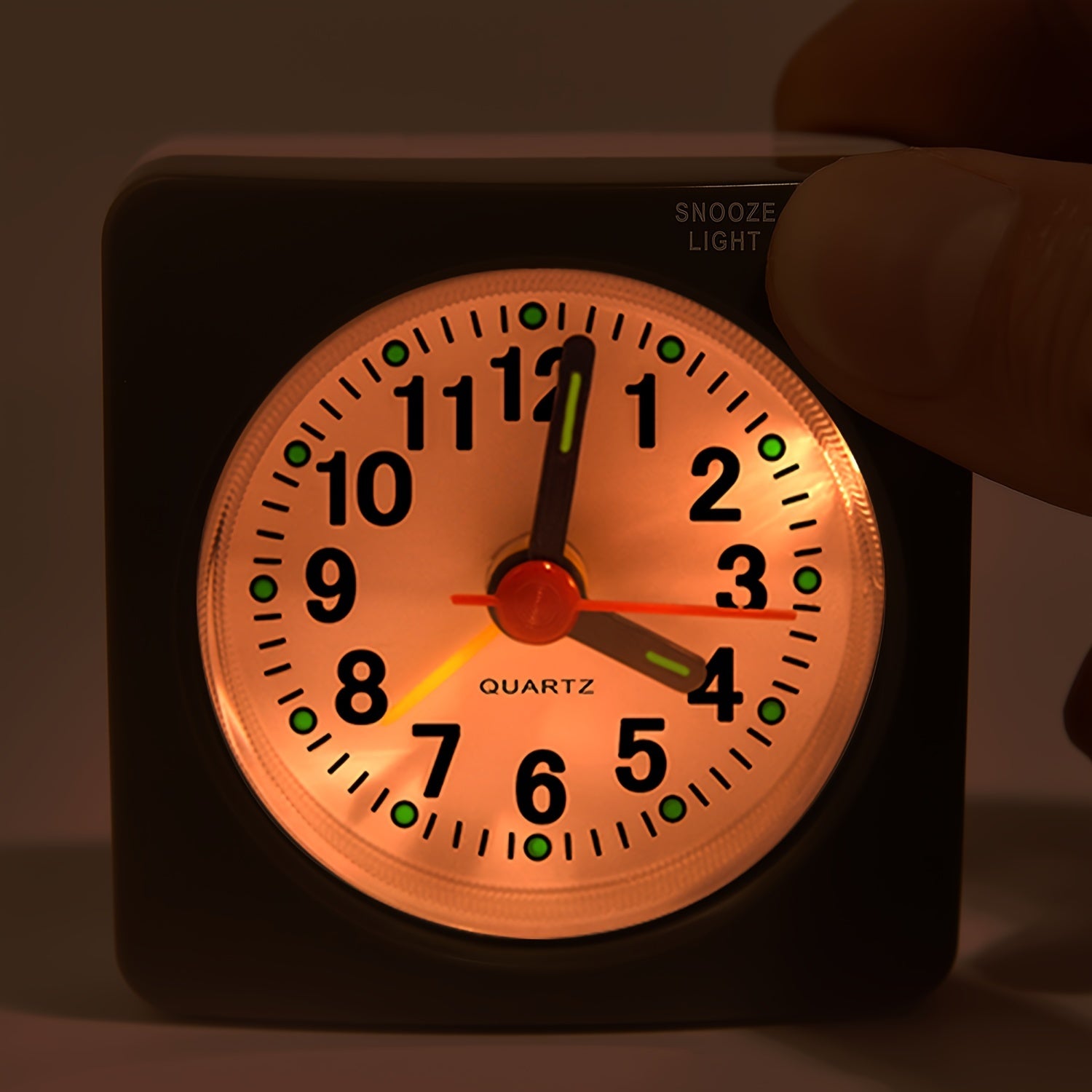 TravelSquare - Orologio da viaggio compatto con funzione snooze e luce notturna