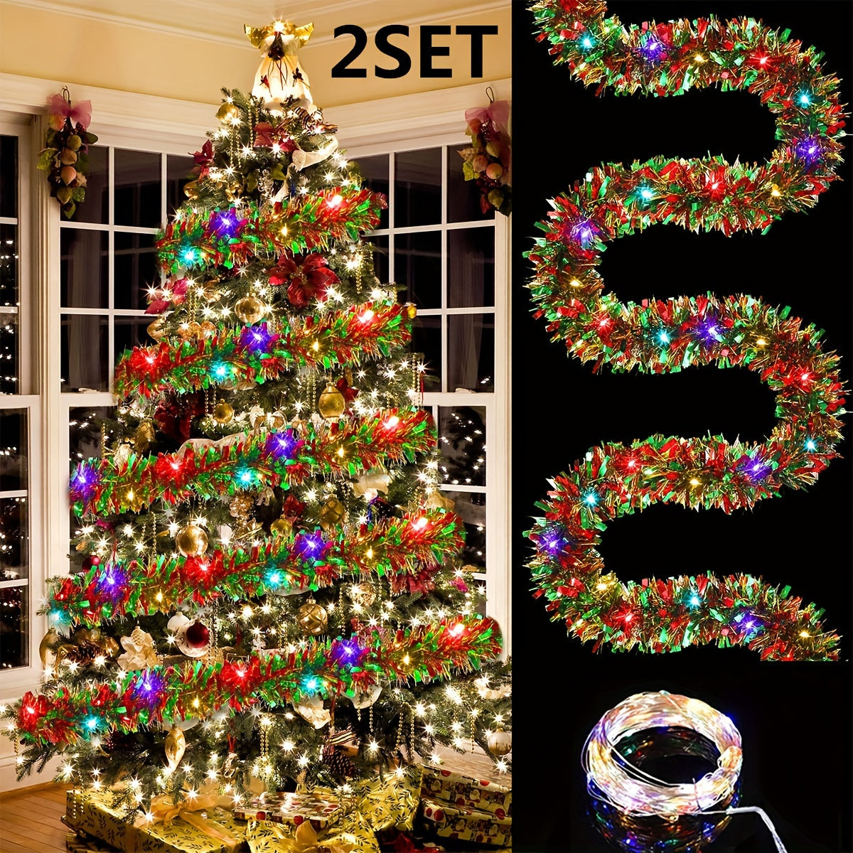 GlowGarland - 2-Pack LED Kerstguirlande met 30 Lampjes