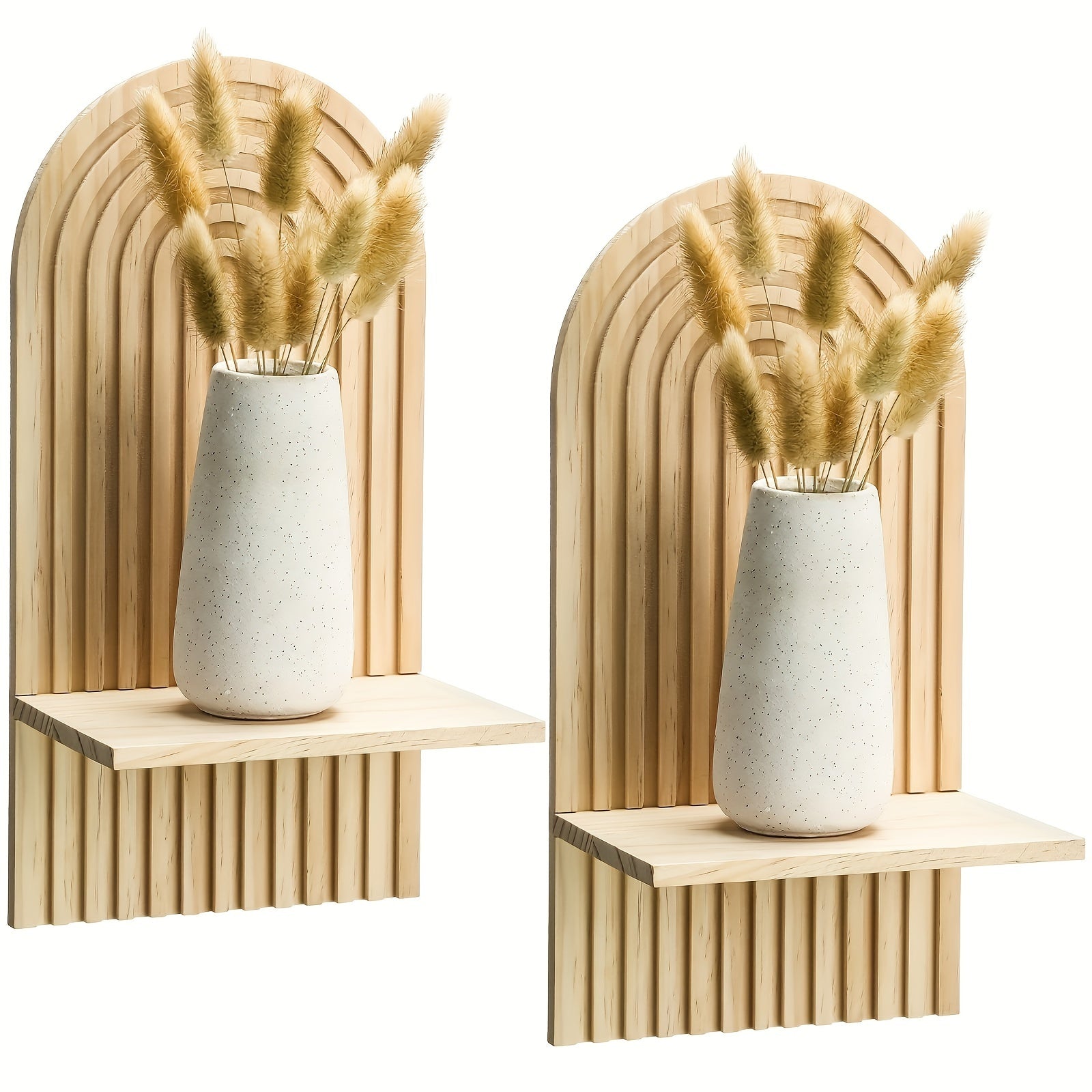 BohoRainbow - Boheemse Houten Regenboog Wandplank voor Decoratie en Opslag