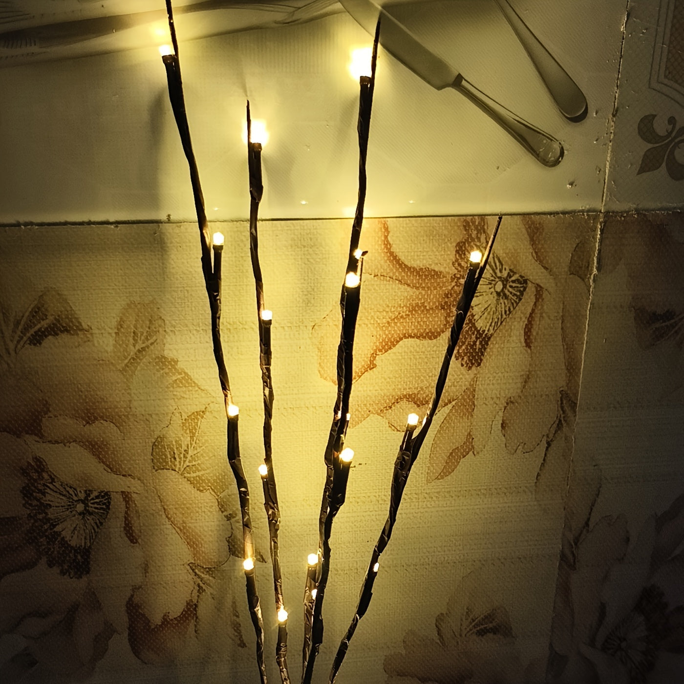 TwinkleBranch - 20 Lâmpadas LED para Tecto, Alimentadas a Pilhas, Iluminação Decorativa