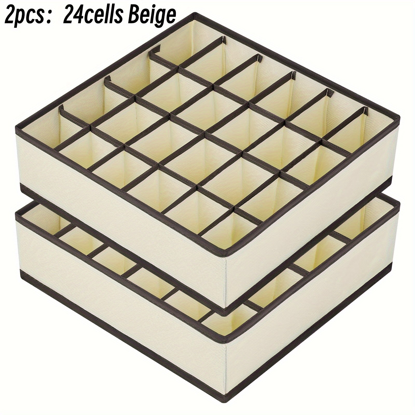 2-Pack Opvouwbare Sokken- en Ondergoedorganizer met 24 Vakken