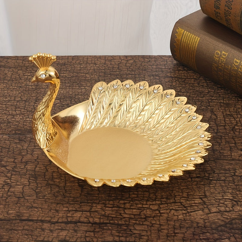 PeacockTray - Metalen Snack Dienblad in Pauwvorm voor Woonkamer Decoratie