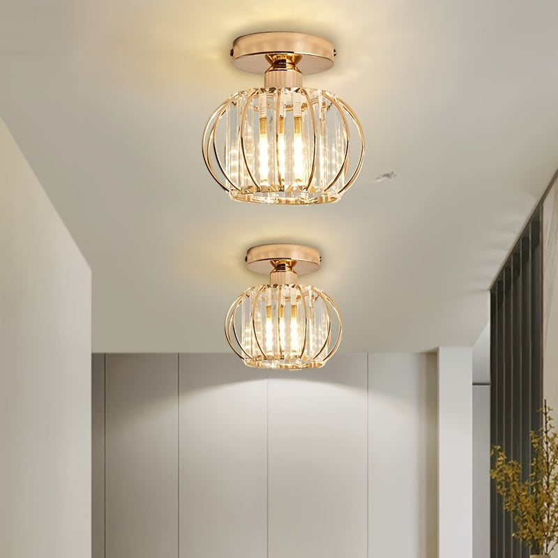 CrystalGlow - Luxe Kristallen Ganglamp, Zwart Goud