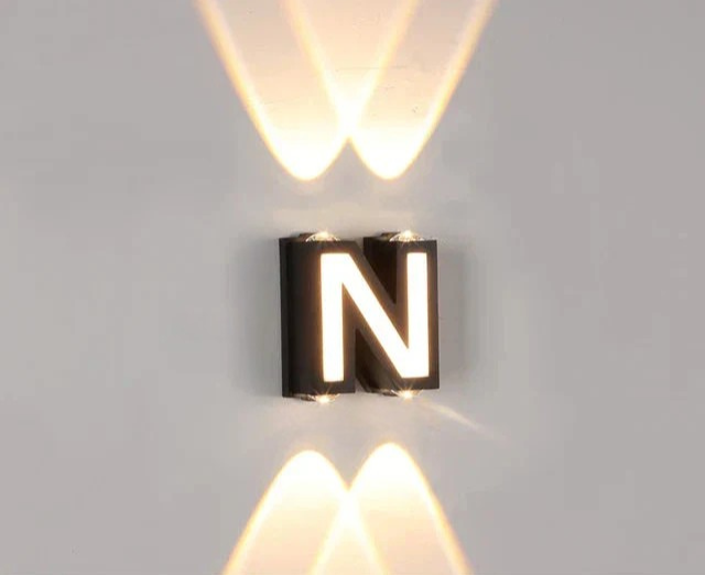 LumiLetter - LED Outdoor Wall Lamp with Illuminated Letters – Weatherproof Decorative Lighting