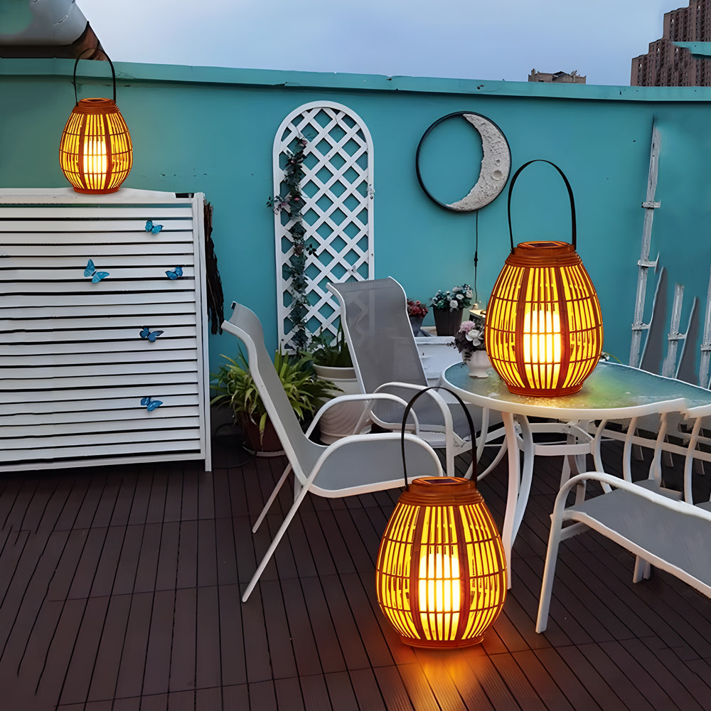 Paquete de 1 Candelabro Portátil Impermeable Linternas Solares para Exterior