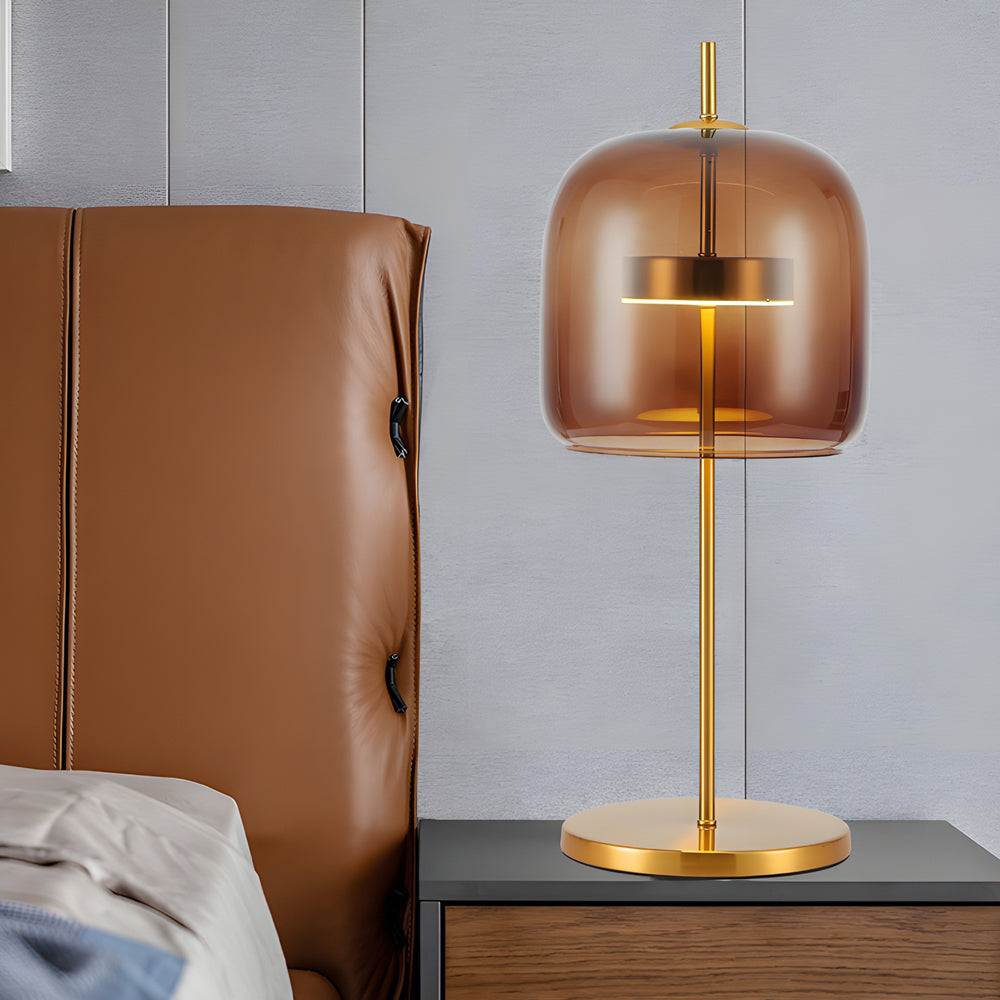 LumiLux - Lampada da Tavolo in Vetro Mistico per un'Atmosfera Calda