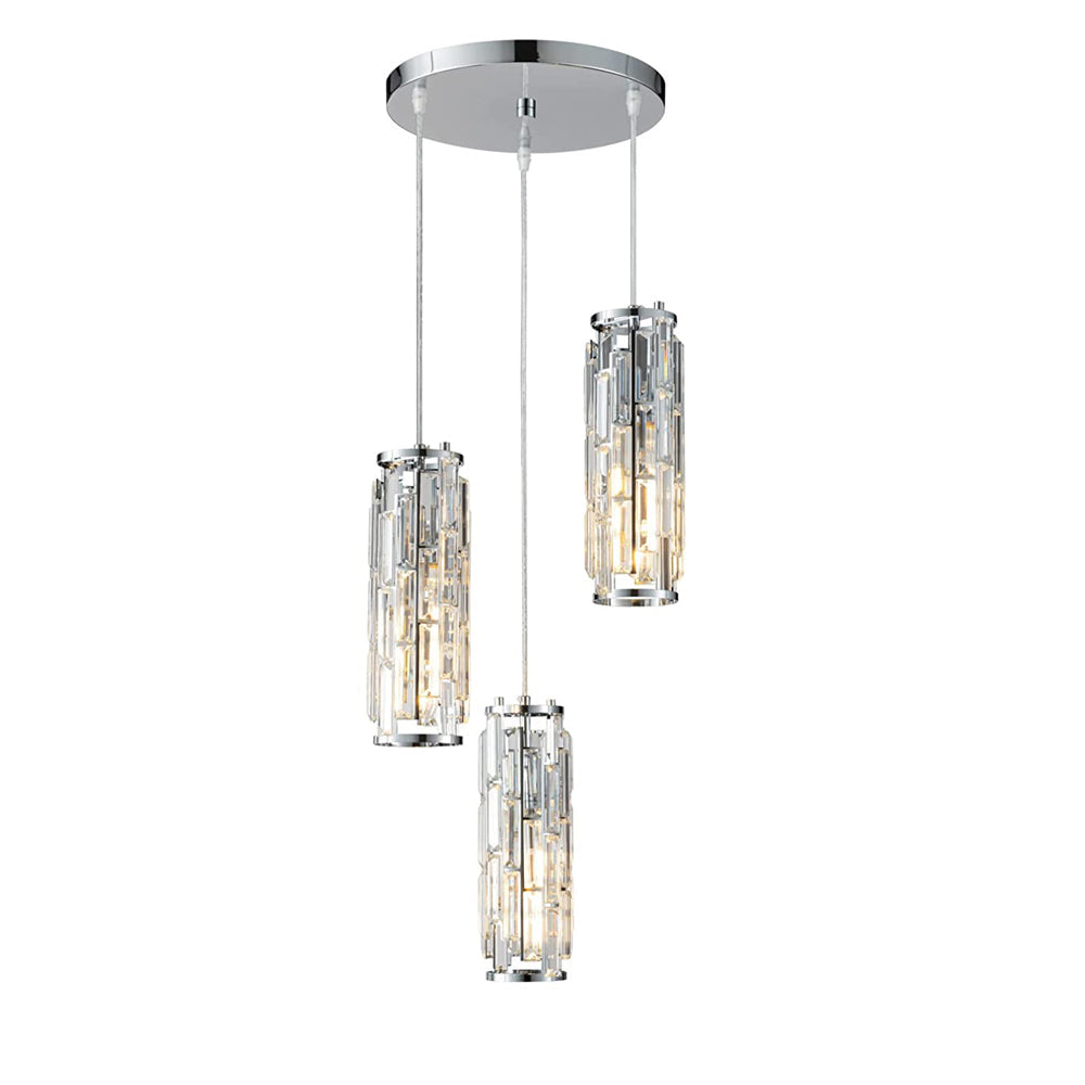 VintageCrystal - Industrial Hanging Lamp of Glass and Iron for Living Room and Dining Room
