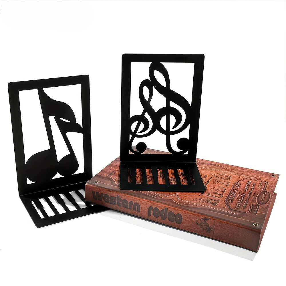 BlackNote - Fermalibri in metallo per ufficio e decorazione della casa, 1 paio