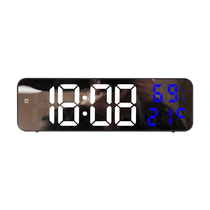 LED Digital Wall Clock with Temperature and Humidity Display