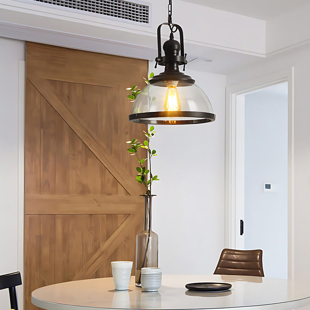 GlassDome - Industriële Vintage Hanglamp met Glazen Koepel voor Keuken en Eetkamer