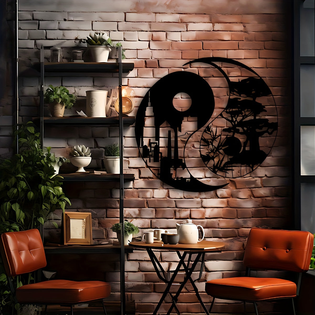YinYangArt - Elegante Yin Yang Metalen Wandkunst Set