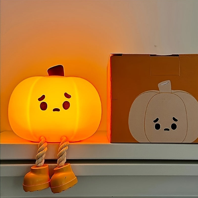 PumpkinGlow - Lámpara nocturna de calabaza LED recargable por USB