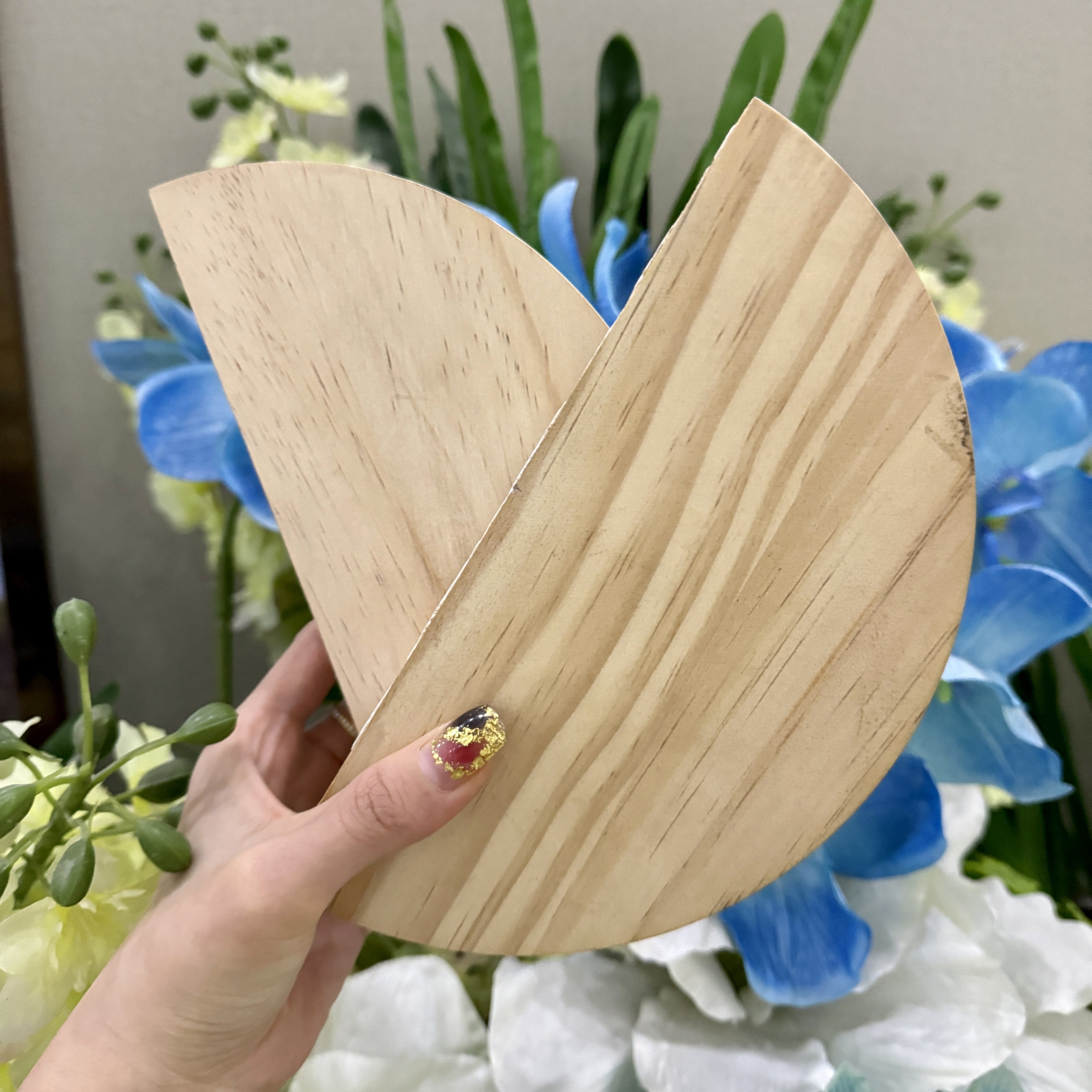 WoodArc - Set of 2 Half-Round Wooden Floating Shelves for Wall Decoration and Storage