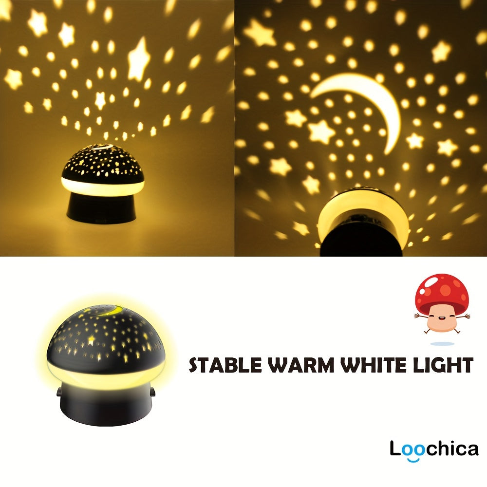 StarryGlow - Lampada Notturna con Proiettore a Forma di Fungo