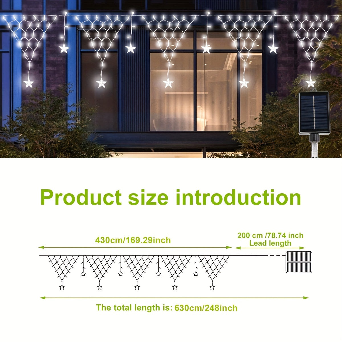 SolarTwinkle - 162 LED Ambient Lighting with Removable Solar Battery