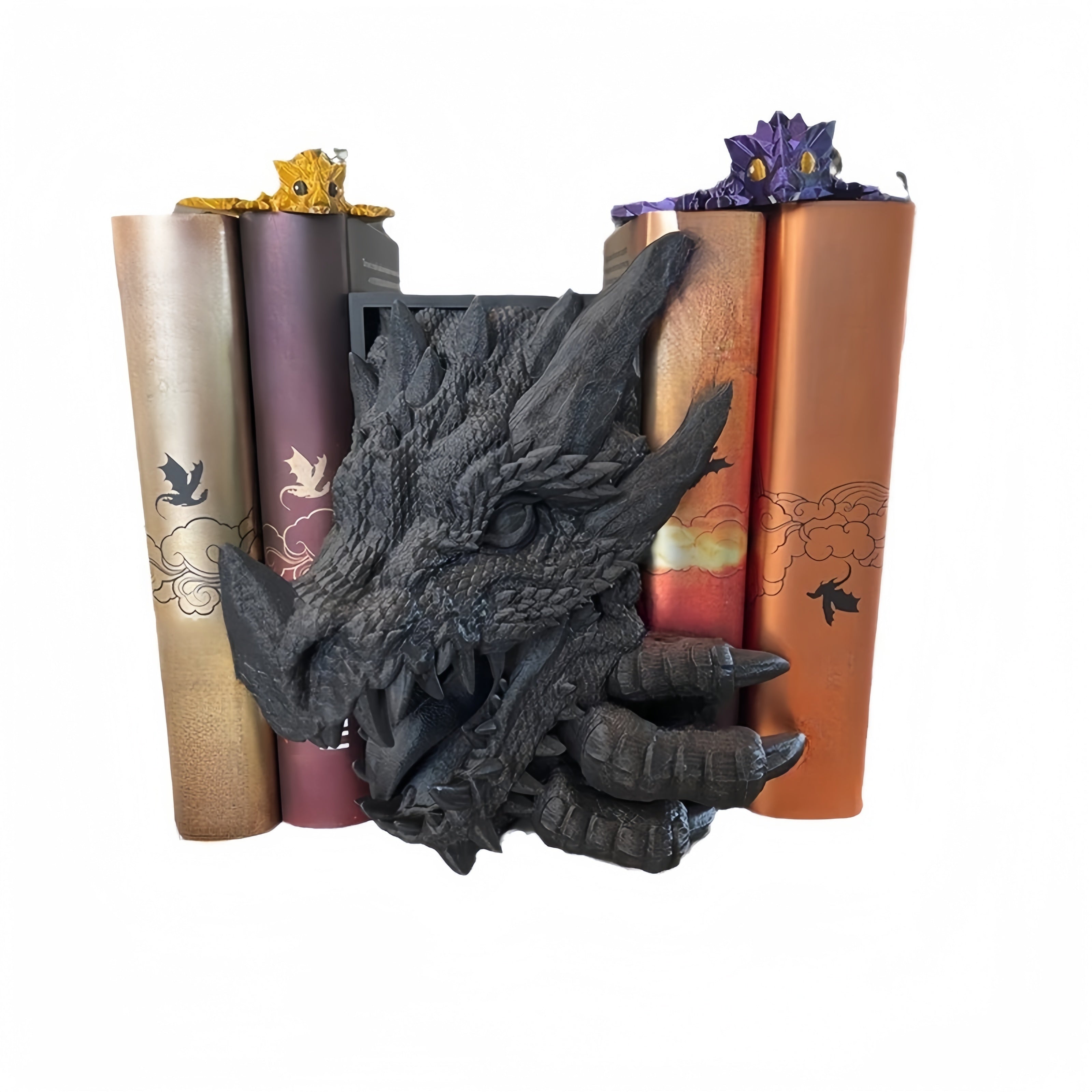 DragonGuard - Fermalibri con design a drago - Decorazione fantasy per interni