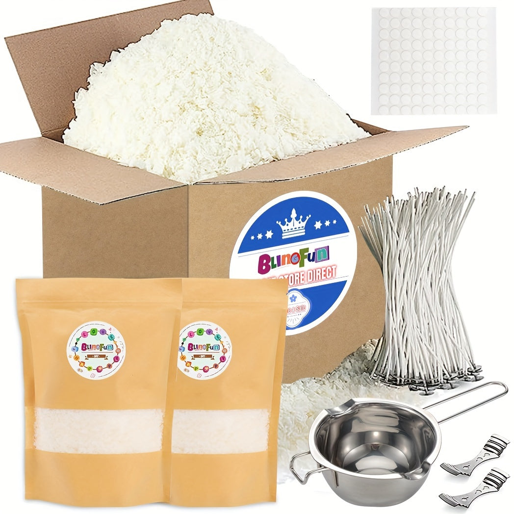 Set per la creazione di candele di soia – 453,59g/907,18g di cera di soia naturale, inclusi stoppini di cotone, pentolino per sciogliere e accessori