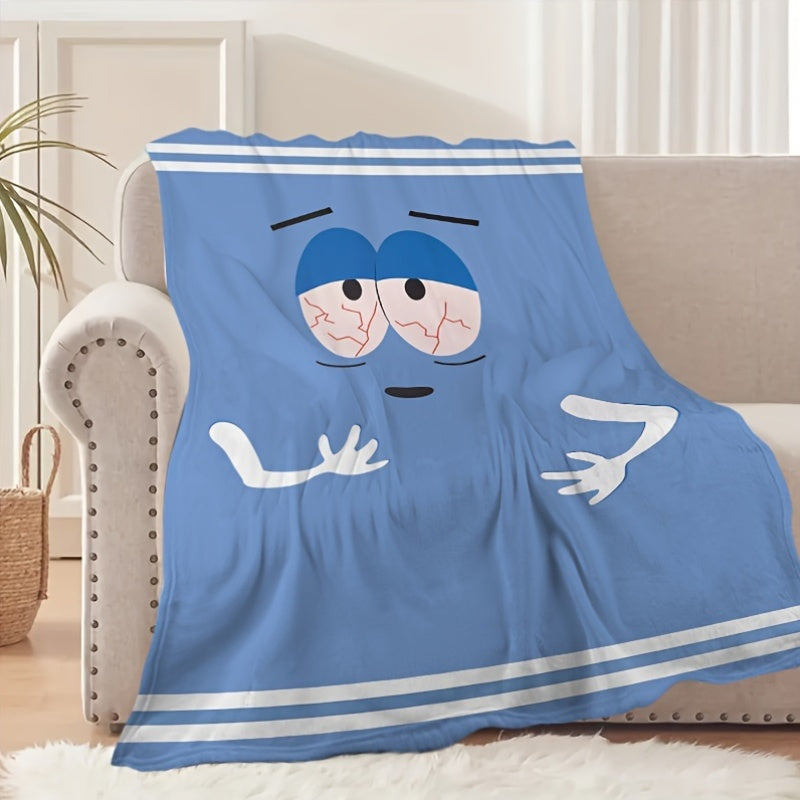 Glam Style Reversible Anime Flannel Blanket - Digital Print, Hypoallergenic, All-Season Knitted Bedding - Polyester, Lightweight Gift for Couch, Travel, Camping