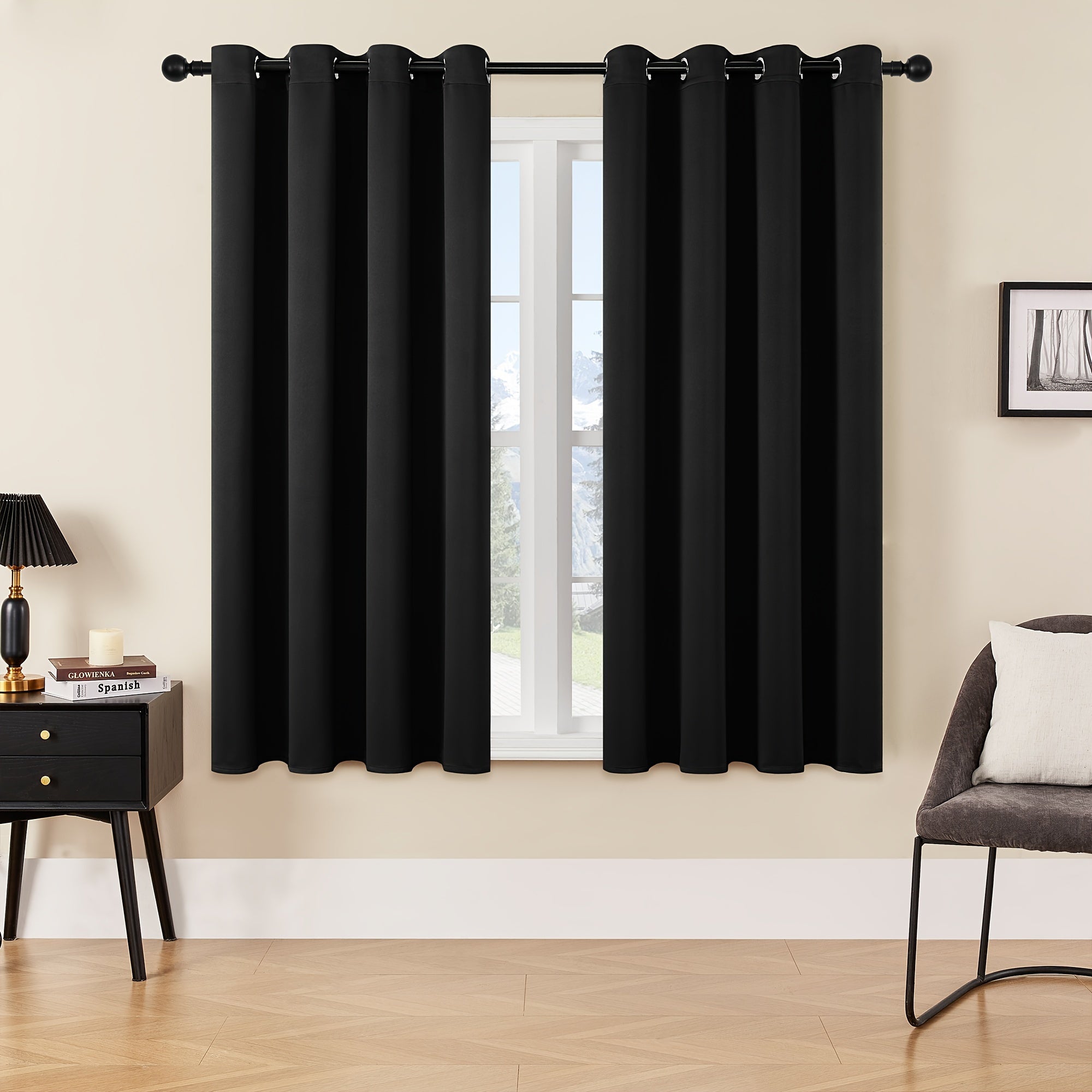 Tende Oscuranti - 2 Pezzi Tende Moderne in Poliestere con Isolamento Termico e Anelli