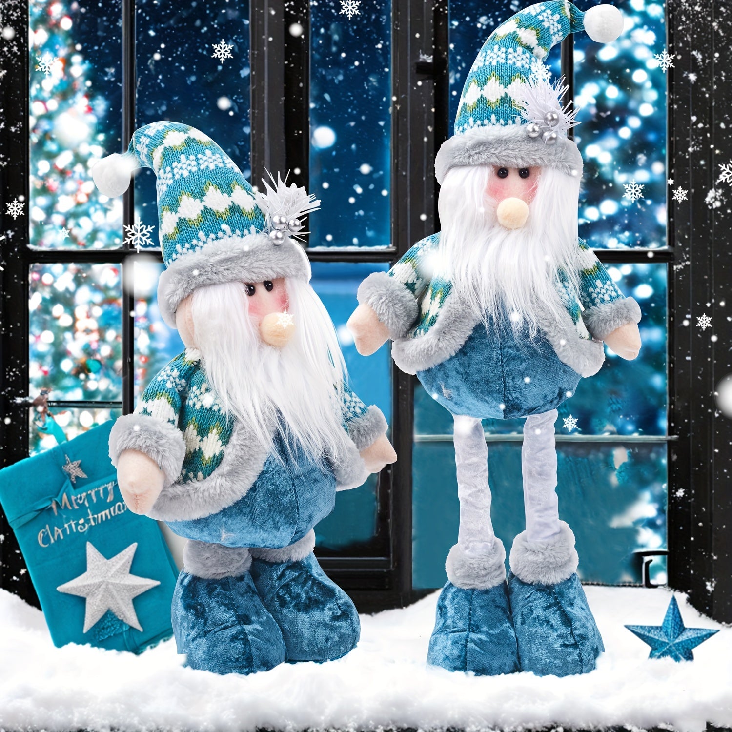 FestiveStijl - Grote Kerstdecoratieset (Kerstman, Rendier, Sneeuwpop & Kabouter)