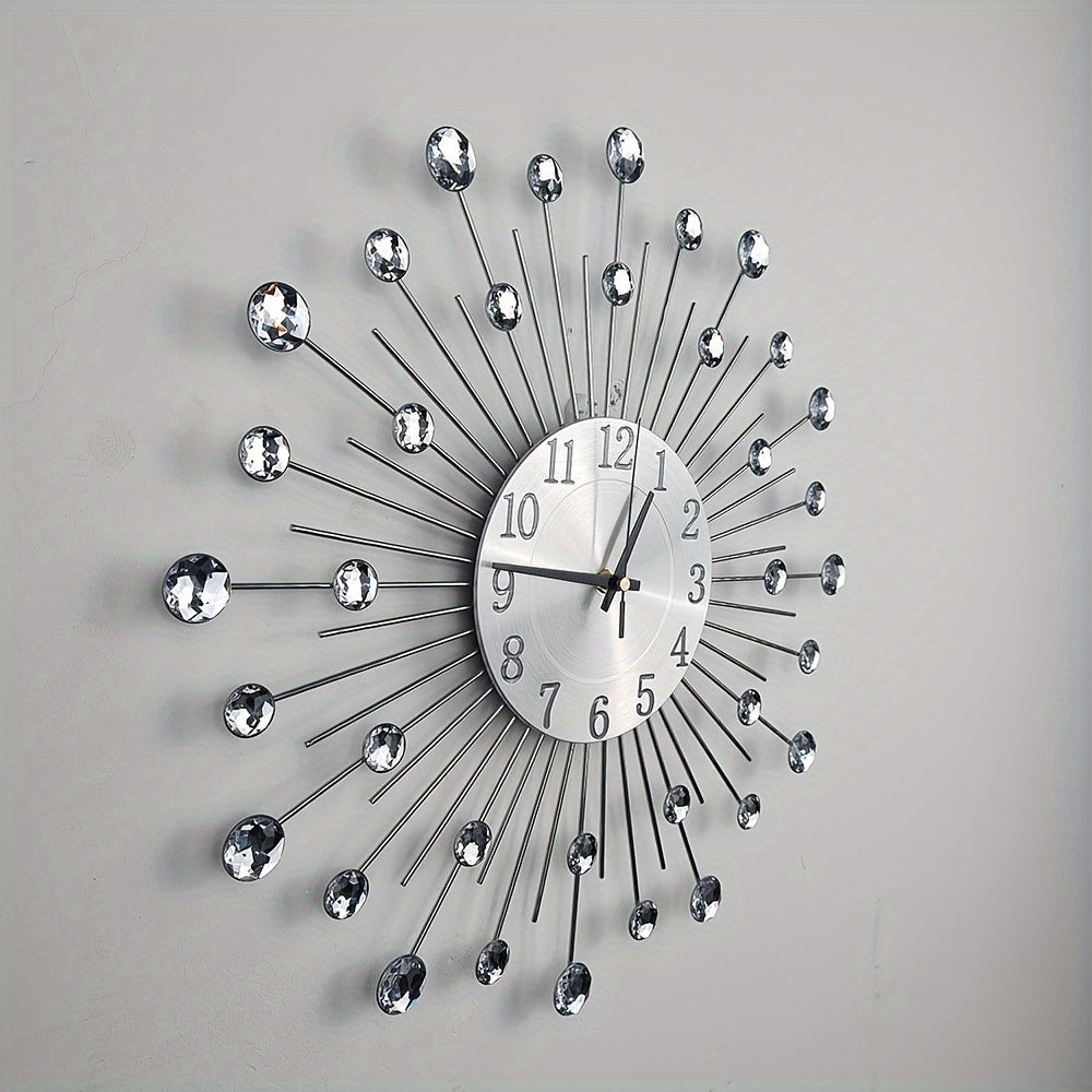 LuxeTime - Silent Wall Clock with Crystal Accents