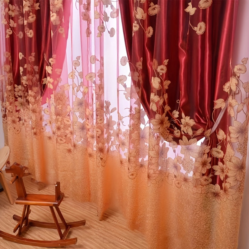 Tenda oscurante in stile europeo - Jacquard a doppio strato per camera da letto e soggiorno