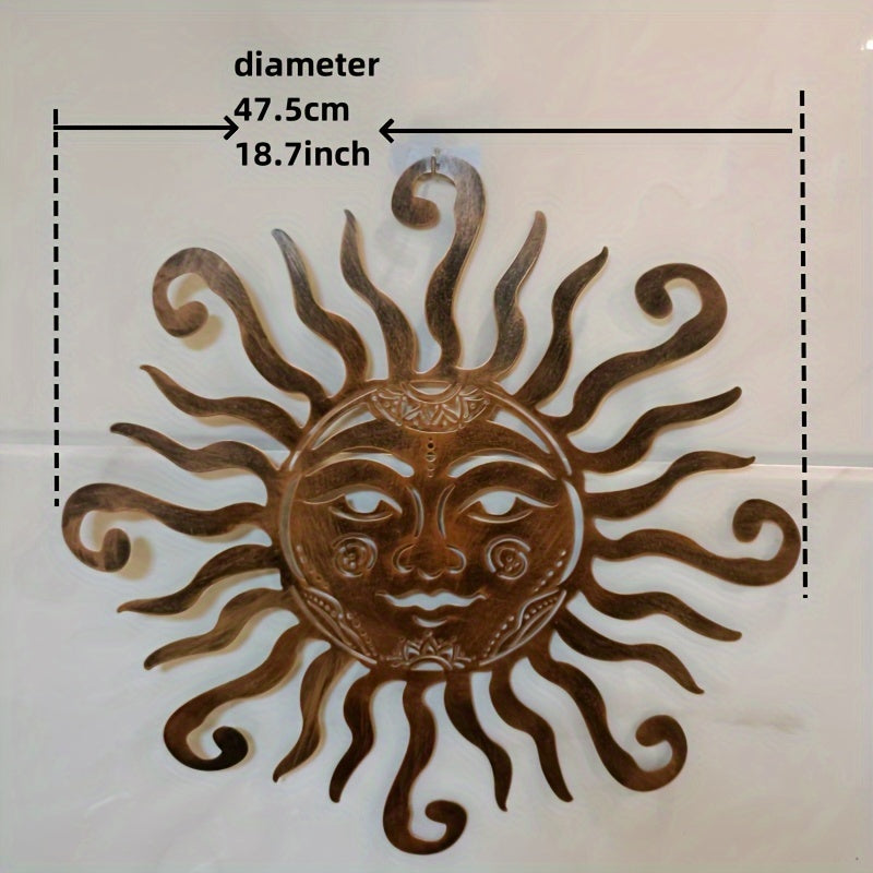 SolarFace - Metalen Zonnegezicht Muurkunst