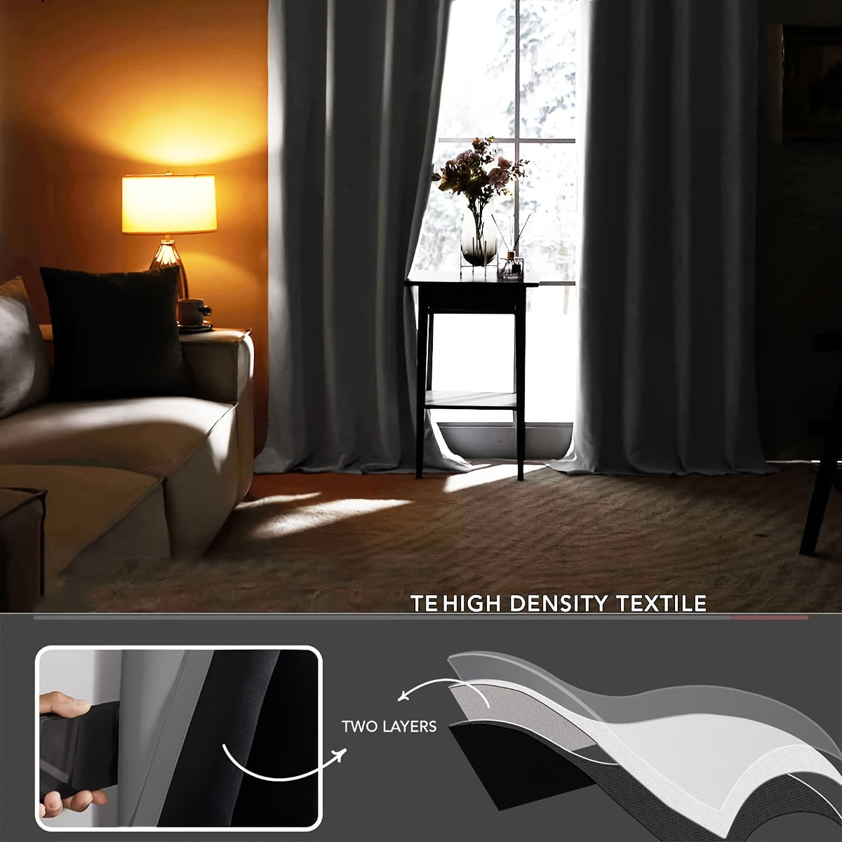 Tende oscuranti - 2 pezzi tende oscuranti con occhielli, protezione UV e isolamento termico