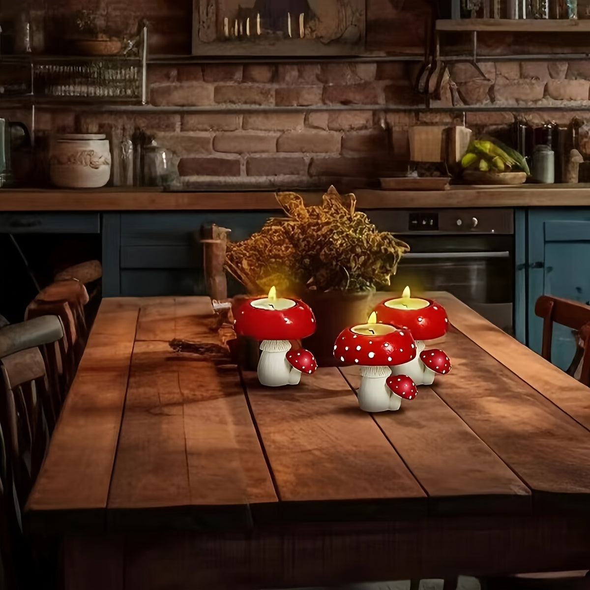 Charmante Keramische Paddenstoel Kandelaar - Perfect voor Huisdecoratie, Theelicht Display & Decoratief Accent