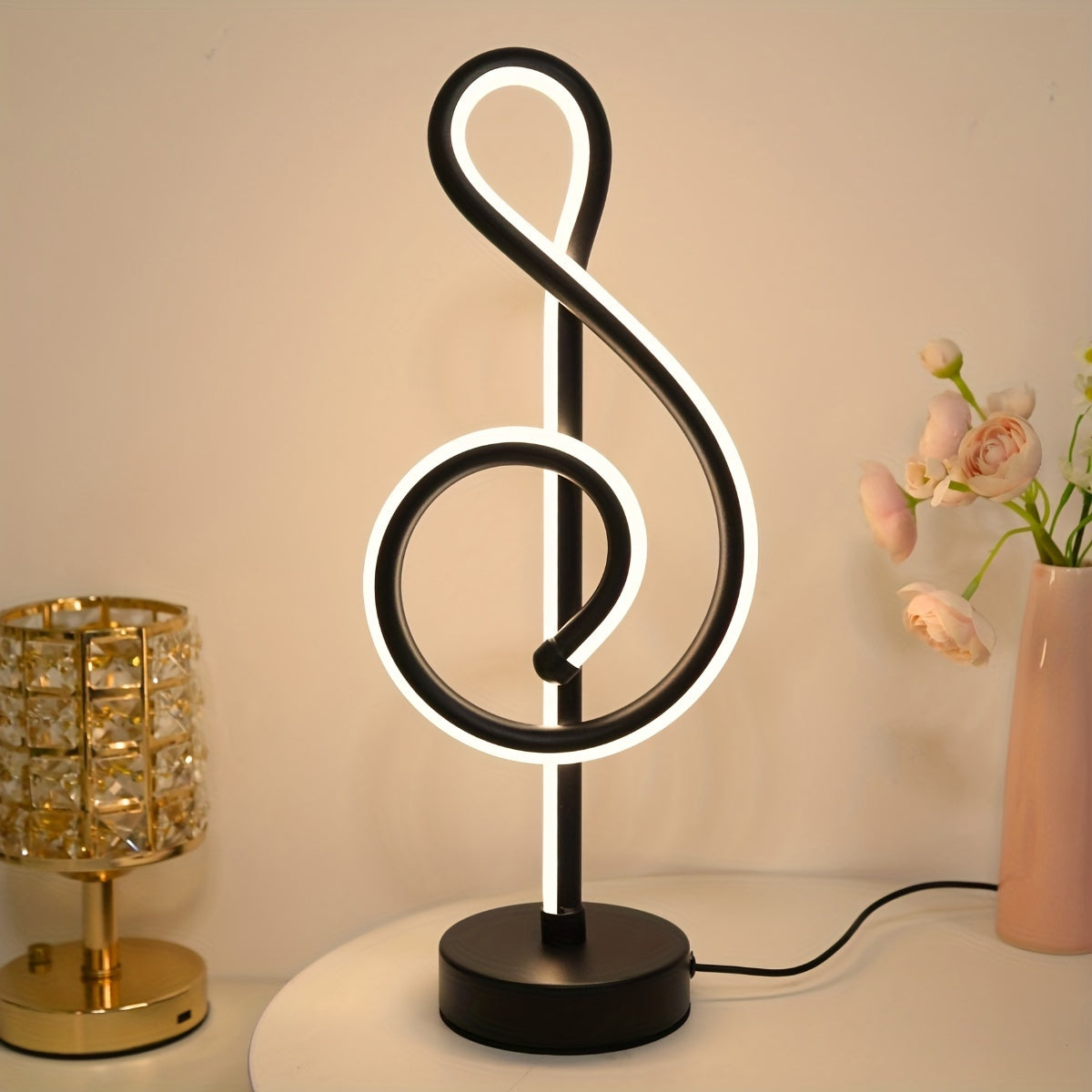 TrebleLight - Lámpara de mesa creativa moderna con iluminación LED ajustable