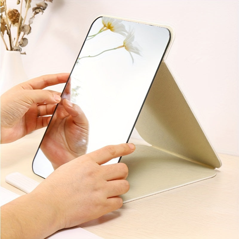 Portable Foldable Makeup Mirror – HD, Table Model, Ideal for Women & Girls, Battery-Free