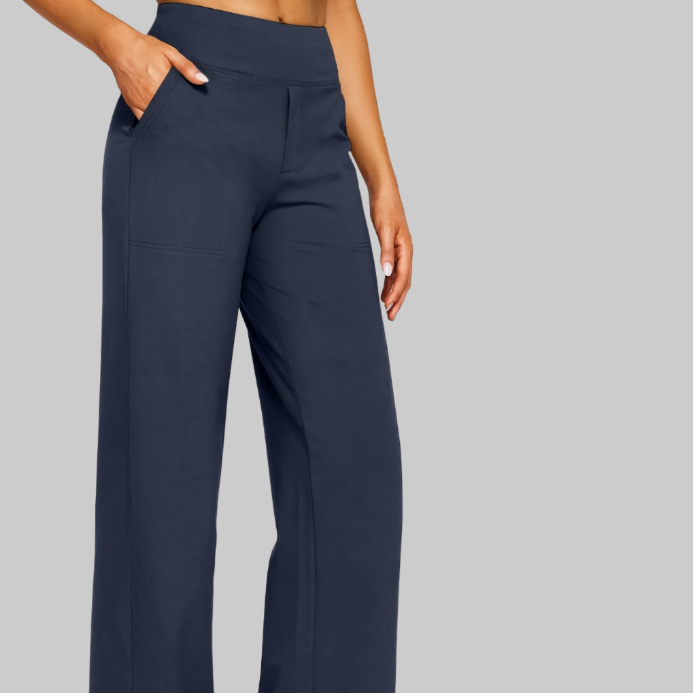 Dames Broek Wide Leg Elegante Stretch Nylon Lange Pantalon