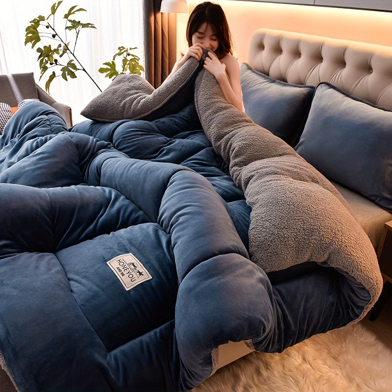 Double-Sided Sherpa Fleece Blanket - Thick, Warm and Soft for All Seasons - Perfect for Couch, Bed, Office and Travel