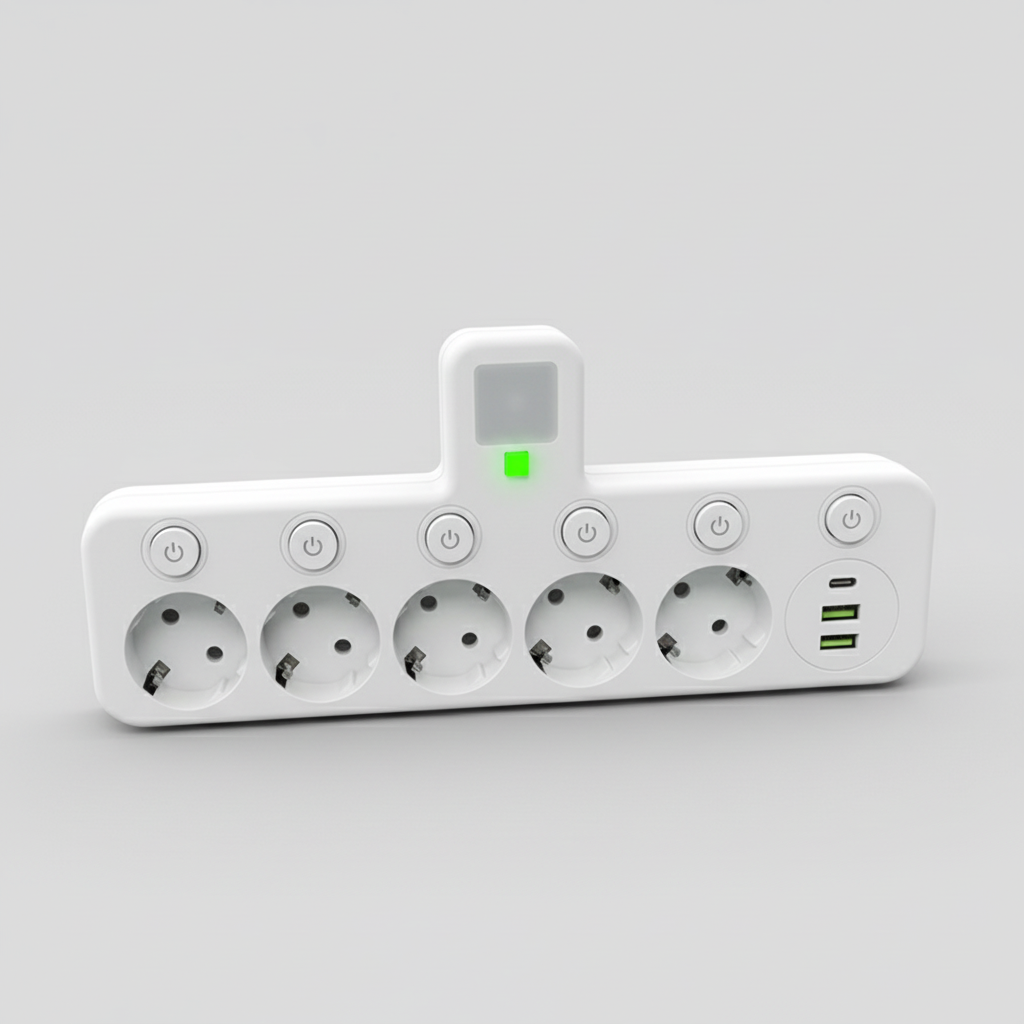 Tomada inteligente com USB e luz noturna para casa e escritório