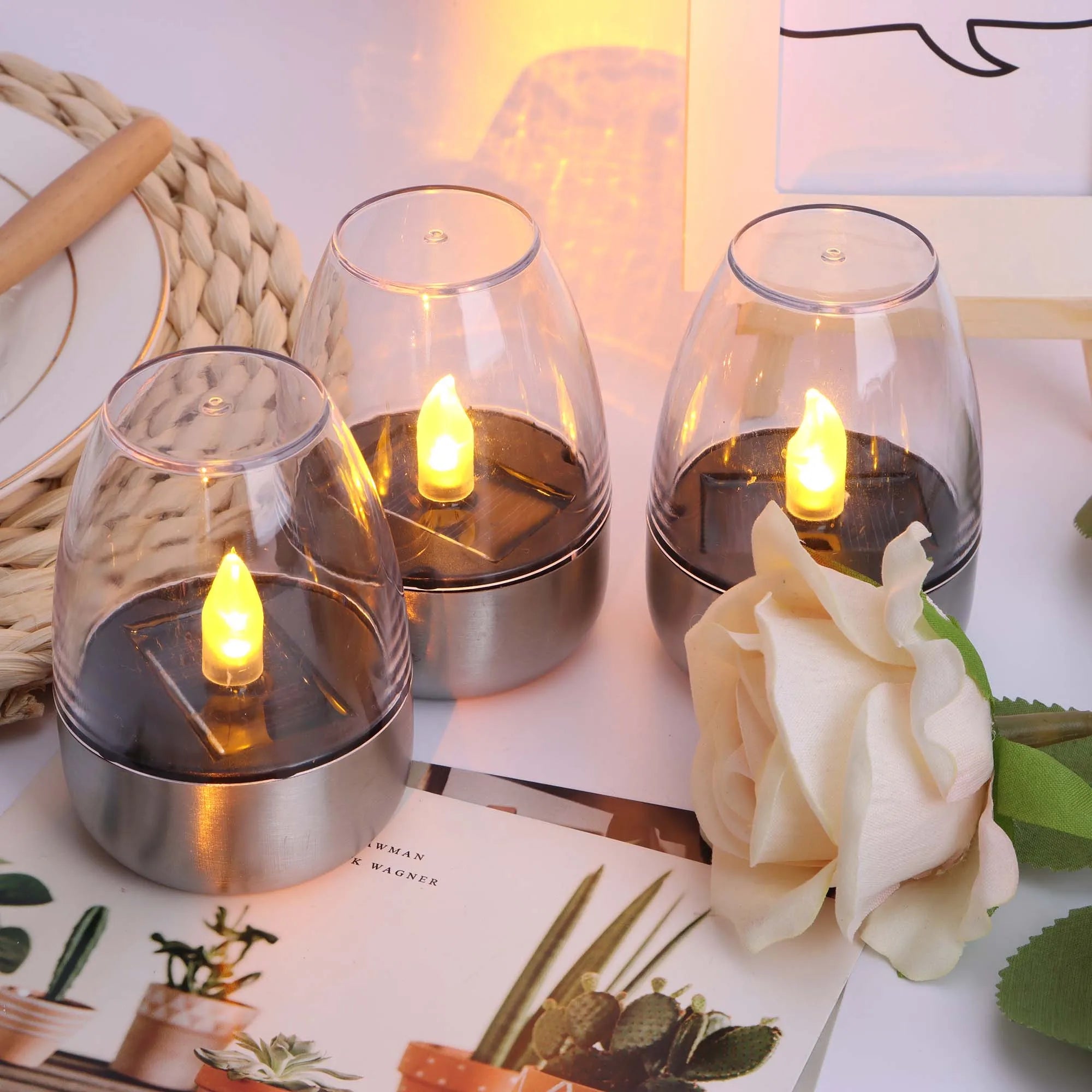 SolarFlame - Waterproof LED Candles for Outdoors, Solar-Powered & Flameless