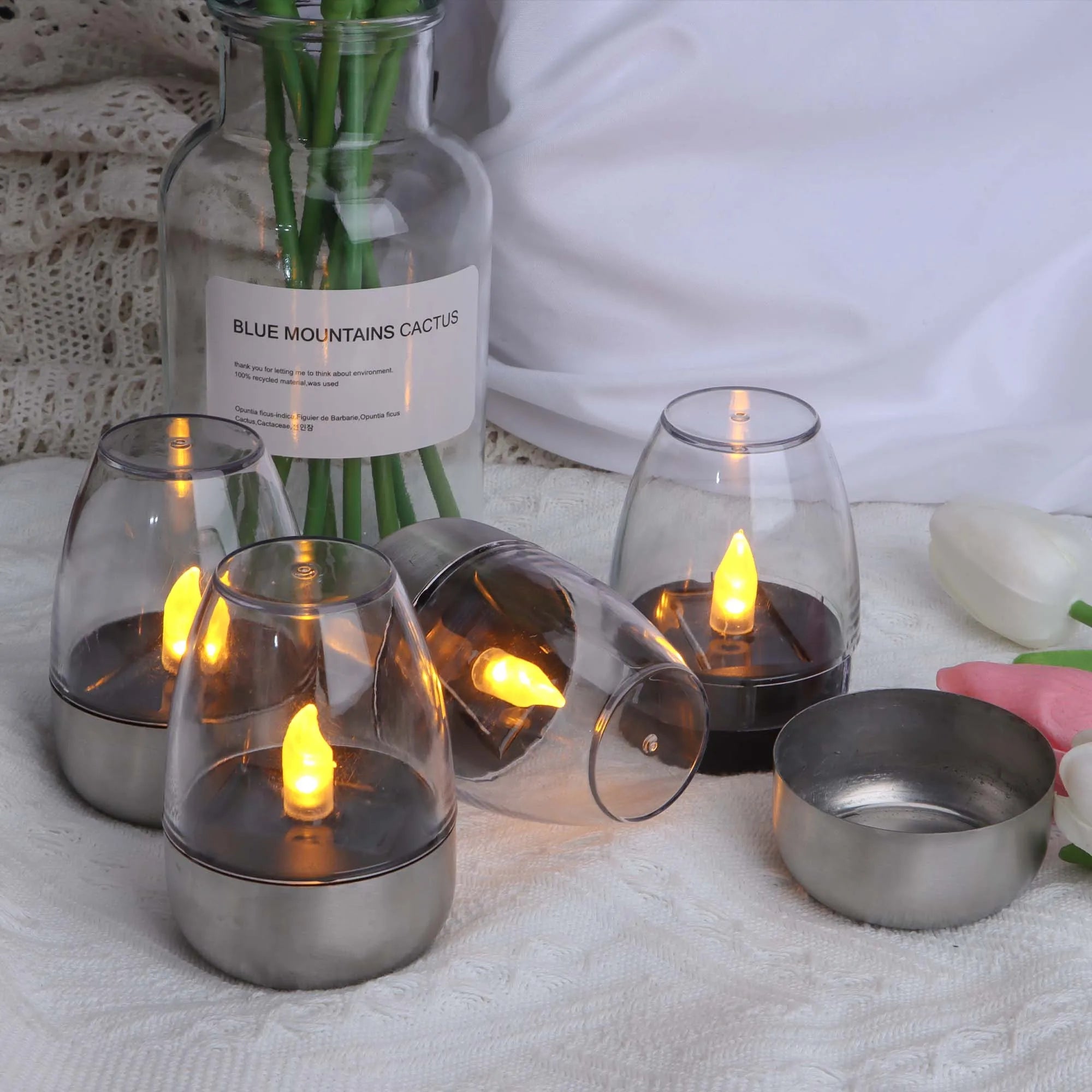 SolarFlame - Waterproof LED Candles for Outdoors, Solar-Powered & Flameless