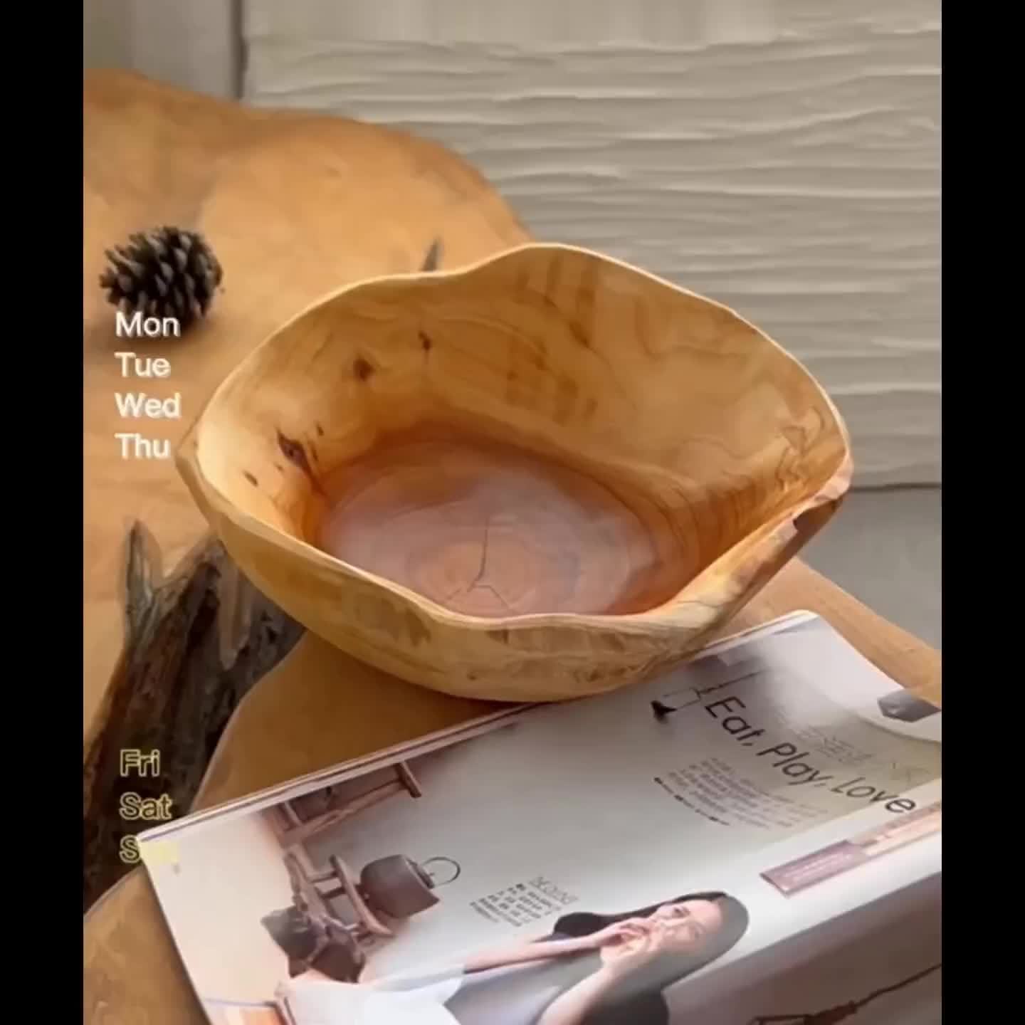 OctaWood-Fruitkom - Achthoekige Massief Houten Kom voor Thuis & Restaurant